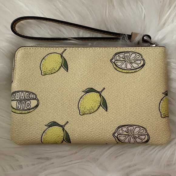 COACH Lemon Corner Zip Wristlet & Mini Skinny Wallet SET - Picture 3 of 5